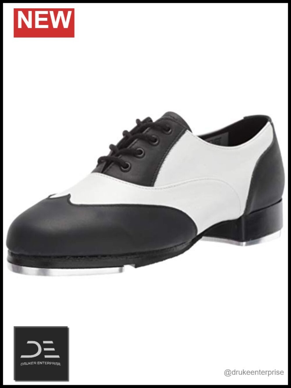 Leather Lace-Up Dance Shoes with Wing Tip Design